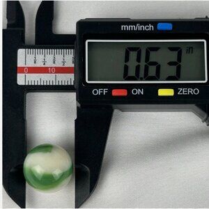 Vintage Akro Agate Corkscrew Glass Marble .63 Inch Green White Base Swirl